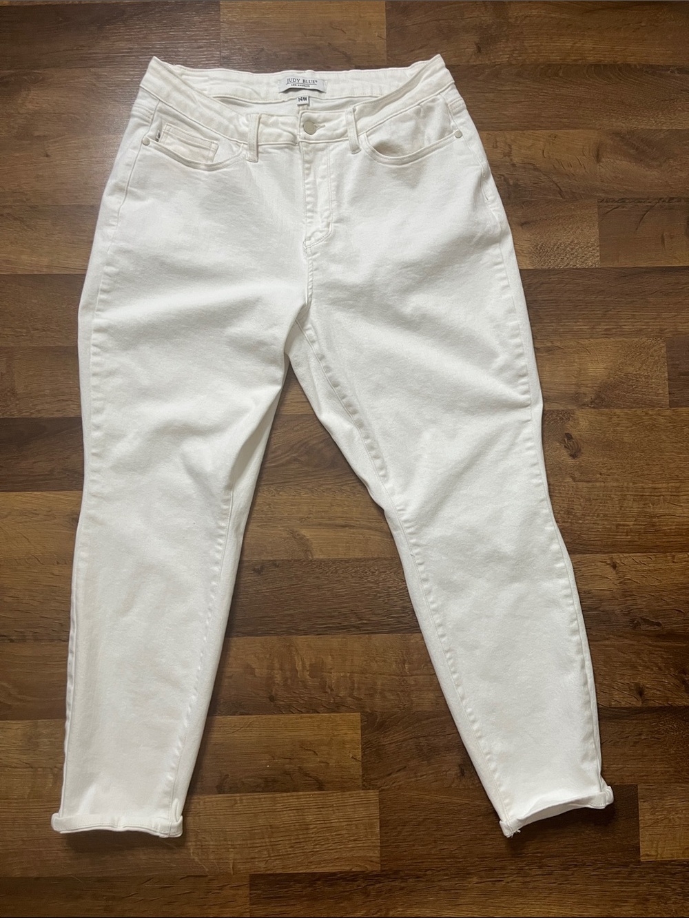 Judy Blue High Rise Boyfriend Cropped Jeans All Season Creamy White Size 14W